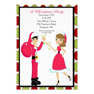 Mr. & Mrs. Santa Christmas Party Invitation