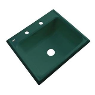 Thermocast Wentworth Drop in Acrylic 25x22x9 in. 2 Hole Single Bowl Kitchen Sink in Rain Forest 27240