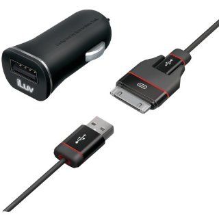 iLuv iAD585BLK Premium MobiSeal with DualJack USB Car Charger/Charge/Sync Cable   Retail Packaging   Black Cell Phones & Accessories