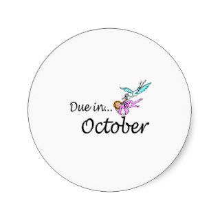 Due In October (Baby/Stork) Stickers