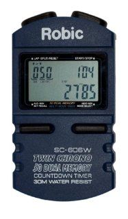 Robic SC 606W Memory Stopwatch Speed Lap Timer 