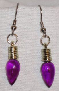 Purple Christmas Lights Bulbs Earrings Jewelry