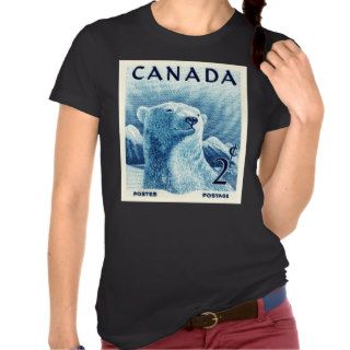 Vintage 1953 Canada Polar Bear Postage Stamp T shirts