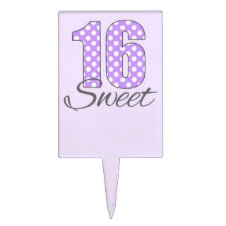 Sweet 16 Lilac Polka Dot Cake Pick