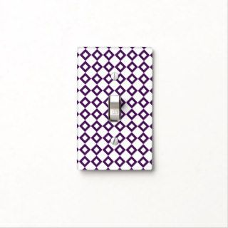 White and Purple Diamond Pattern Switch Plate Cover