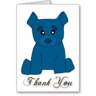 Blue Bear Thank You Card