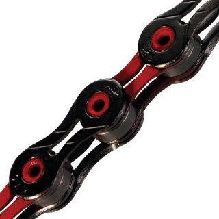 KMC X10SL DLC Bicycle Chain (Black/Red, 1/2 x 11/128   Inch, 116 Links) Bike, Cycling, Bicycle, Bicycling, Cycle Gear  Sports & Outdoors