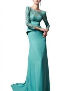 Kingmalls Womens Blue Lace Prom Dress (Small)