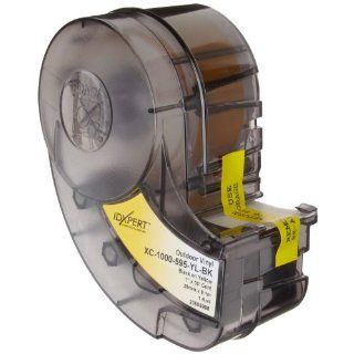 Brady XC 1000 595 YL BK IDXPERT(TM) & LABXPERT(TM) Labels  B  595 Indoor/Outdoor Vinyl Film Black on Yellow, Printable Area 19.000" W x 1.000" H 1 roll (30ft.)/Cartridge