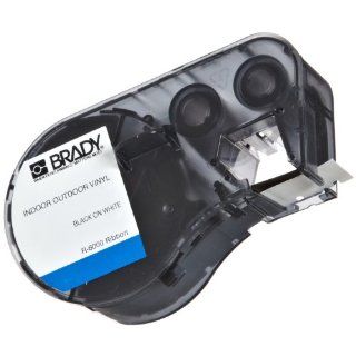 Brady MC 500 595 WT BK Vinyl B 595 Black on White Label Maker Cartridge, 25' Width x 1/2" Height, For BMP51/BMP53 Printers