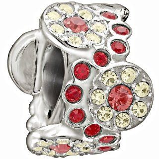 Authentic Chamilia Charm "Daisy Bouquet" Red & Yellow Swarovski 2083 0456 Jewelry