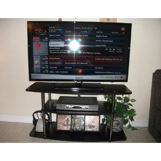Convenience Concepts Designs2Go Wide 3 Tier TV Stand   Black   Television Stands