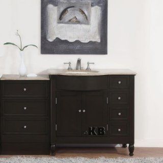 58" Bathroom Single Sink Vanity Travertine Cabinet 902TL    
