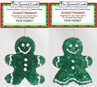 2Pack Pine Forest Scented Air Fresheners   Gingerbread Boy and Girl Scented Ornaments by The Scented Castle 