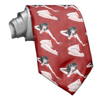 Retro Pinup Girl Tie 50's Pinup Girl Gifts