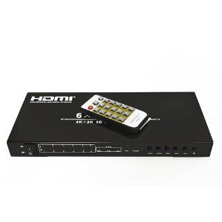 OREI HD 602 6x2 HDMI 1.4V Matrix Switch/Splitter (6 input, 2 output) with Remote Control Supports PIP, MHL, HDMI 1.4, 3D, 1080p, 4K x 2K Electronics