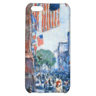 Flags, Fifth Avenue, Hassam, Vintage Impressionism iPhone 5C Cases