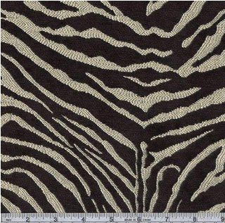 54'' Wide Chenille Zebra Black/Ivory Fabric By The Yard
