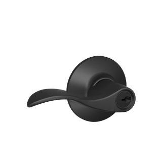 Schlage F51ACC622 Accent Keyed Entry Lever, Matte Black   Door Levers  