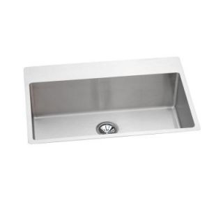 Elkay Avado Slim Rim Universal Mount Stainless Steel 33x22 0 Hole Single Bowl Kitchen Sink in Stainless Steel EFRTUS3322104