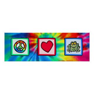 Peace, Love, Frogs Poster