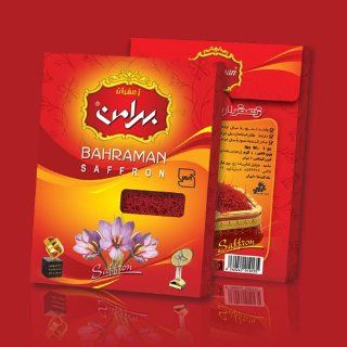 Persian Saffron Organic & Pure Iranian Bahraman Saffron 4.608 Grs (1/6 Oz)  Saffron Spices And Herbs  Grocery & Gourmet Food