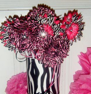 Zebra Hot Pink Flower centerpiece  Other Products  