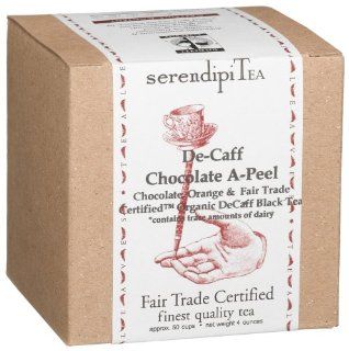 SerendipiTea De Caff Chocolate A Peel, Chocolate, Orange & Organic Black Tea, 4 Ounce Boxes (Pack of 2)  Candy And Chocolate Bars  Grocery & Gourmet Food