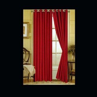 Editex 627V6330 63 in. Elaine Faux Silk Panel with Grommets in Burgundy   Window Treatment Curtains