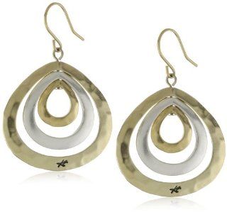 Kenneth Cole New York Two Tone Teardrop Orbital Earrings Jewelry