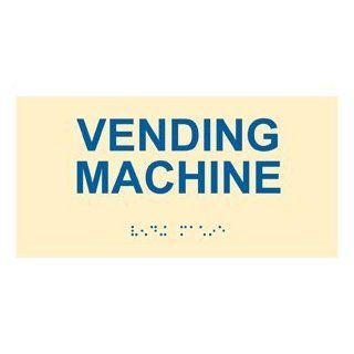 ADA Vending Machine With Symbol Braille Sign RSME 630 BLUonIvory  Business And Store Signs 