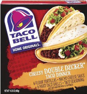 Taco Bell Home Originals Cheesy Double Decker Taco Dinner Kit, 14.25 Ounce Box Grocery & Gourmet Food