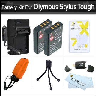 2 Pack Battery And Charger Kit For Olympus Stylus Tough 8010 6020 TG 610 TG 810 TG 820 iHS, TG 830 iHS, TG 630 iHS, TG 850 iHS Digital Camera Includes 2 Extended (1000maH) Replacement LI 50B Batteries + AC/DC Charger + STRAP FLOAT + USB Card Reader + More 