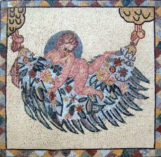 38x42" Roman Mythology Marble Mosaic Art Wall Mural 