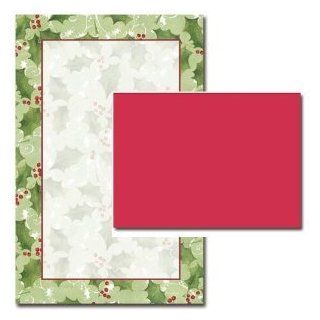 100 Jolly Holly Jumbo Printable Christmas Invitations With 100 Red Jumbo Envelopes 