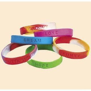 100 pc wholesale lot of kids RUBBER BRACELETS with assorted sayings [Toy] Jewelry