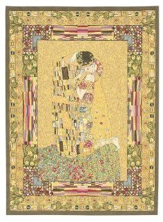 Tapestry, Extra Large, Tall   Elegant, Fine & Wall Hanging   The Kiss, By Gustav Klint, A H74xW55  Woven Wall Tapestry  