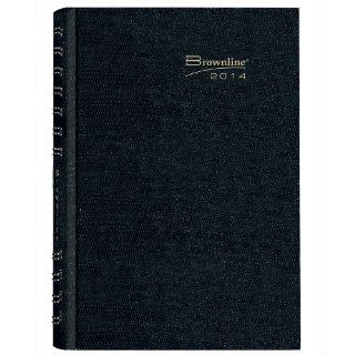 Brownline 2014 CoilPro Daily Planner, Black, 8 x 5 Inches, Hard Cover with Twin Wire Binding (CB634C.BLK 14)  Appointment Books And Planners 