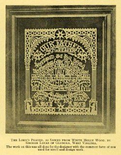 1910 Print Lord's Prayer Wood Carving George Lucas W.V.   Original Halftone Print  