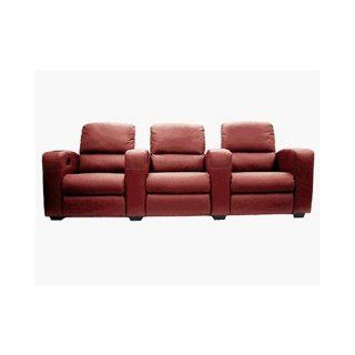 Wholesale Interiors Ht638 burgundy 3 Seat Burgundy Leather Theatre Seating   Recliners