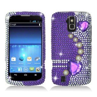 Aimo ZTEN9100PCLDI638 Dazzling Diamond Bling Case for ZTE Force N9100   Retail Packaging   Pearl Purple Cell Phones & Accessories