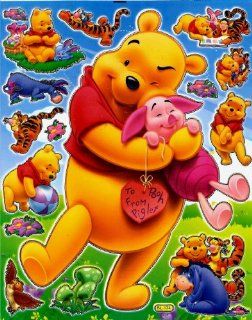 Pooh Bear hugging Piglet 'Best of Friends' Disney Sticker Sheet BL134 