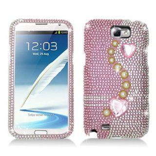 Aimo SAMNOTE2PCLDI639 Dazzling Diamond Bling Case for Samsung Galaxy Note 2 N7100   Retail Packaging   Pearl Light Pink Cell Phones & Accessories