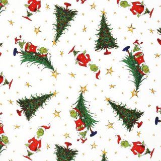 Robert Kaufman How the Grinch Stole Christmas 2 Trees Holiday White Fabric Yardage