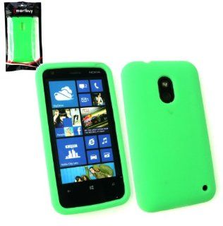 Emartbuy Value Pack For Nokia Lumia 620 LCD Screen Protector + Silicon Skin Cover/Case Green + Compatible Micro USB Car Charger Cell Phones & Accessories