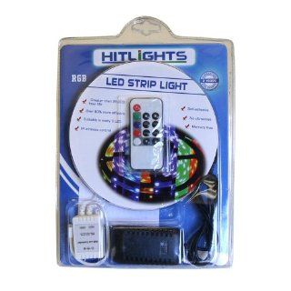 Hitlights 16.4ft Chasing Feature 3 Colors 3528 RGB Waterproof 300 LED Flexible Light Strip with Power Supply and 9 Dynamic Modes Remote Control   String Lights