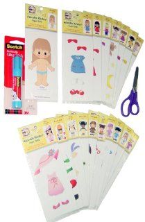 Adorable Kinders 20 Piece Evelyn Paper Doll Set Toys & Games