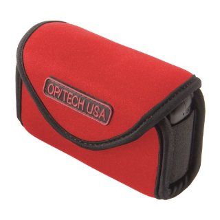 OP/TECH USA 7302254 Snappeez Medium, Wide Body Horizontal Neoprene Pouch for Camera (3.75 x 2.5 x .75   1.25 Inch) (Red)  Camera Cases  Camera & Photo