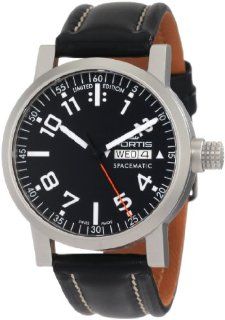 Fortis Men's 623.22.41 L.01 Spacematic Automatic Day and Date Leather Strap Watch Watches