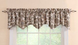 Stylemaster Twill and Birch Cassidy Lined Scalloped Valance with Cording, 52 Inch by 17 Inch, Natural   Window Treatment Valances